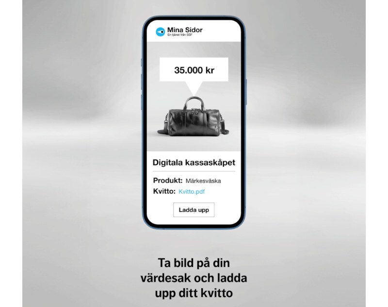 Med SSF Digitala kassaskåp kan du enkelt registrera, fotografera och samla hemmets alla värdesaker och viktiga dokument i ett digitalt inventarieregister. Du skapar enkelt ett konto med hjälp av Bank-ID.