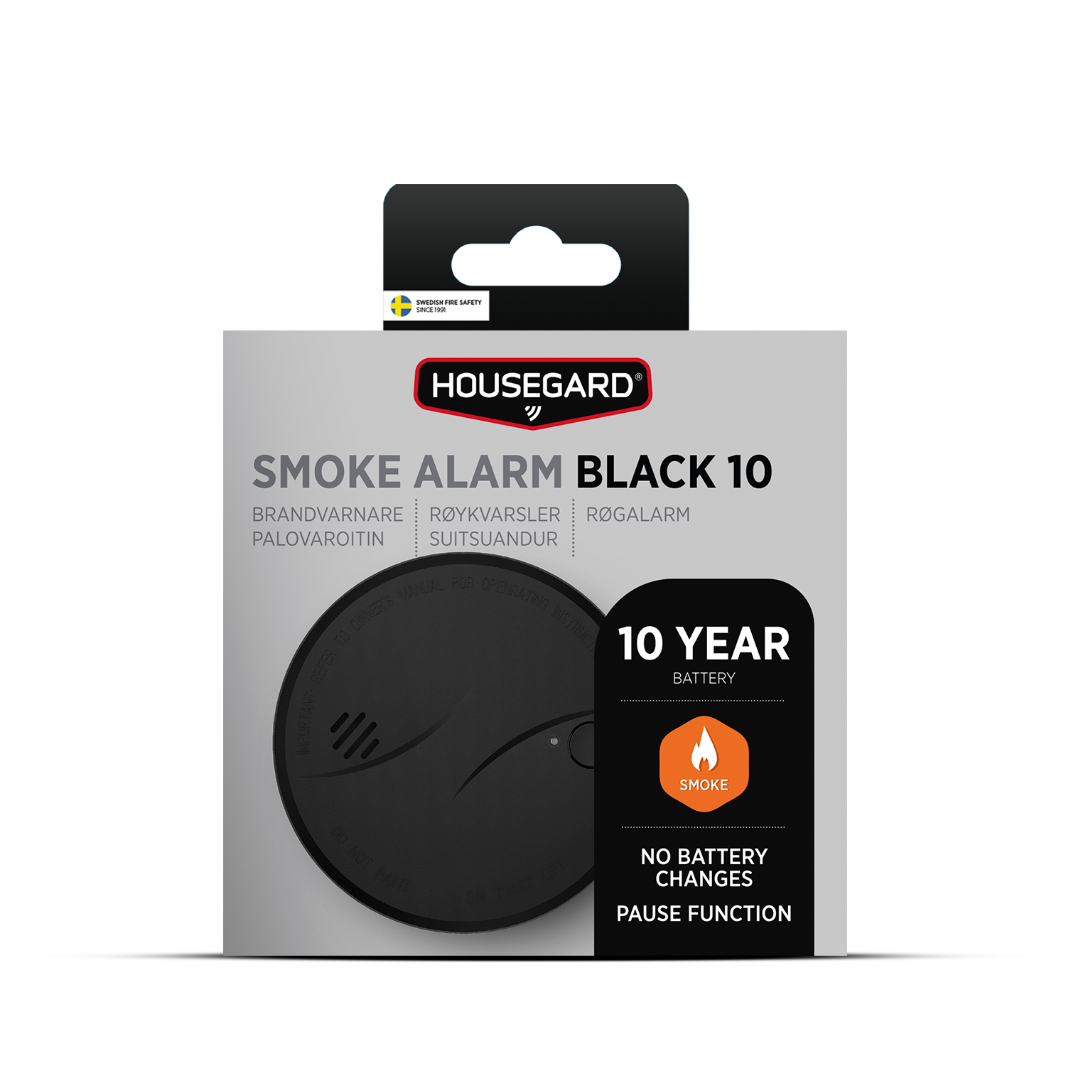 Brandvarnare Housegard Black