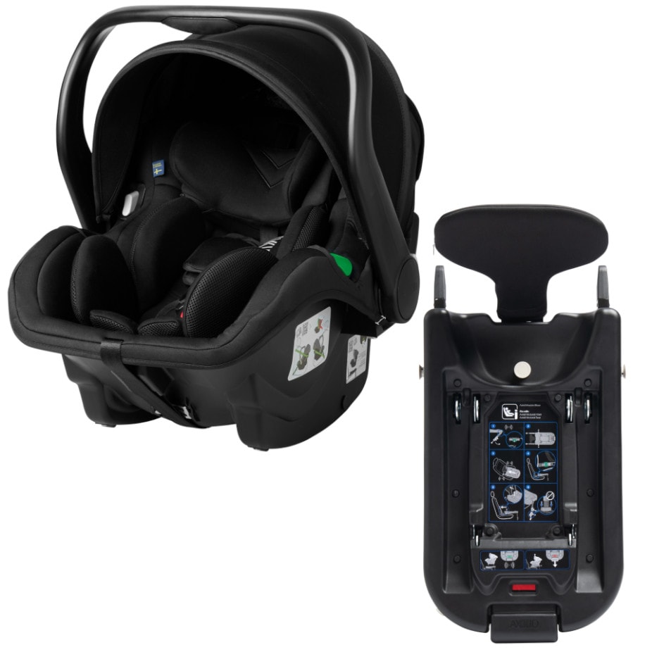 Babyskyddet Axkid Modukid Infant 2 är speciellt utvecklat för nyfödda barn, godkänd upp till 13 kg eller 40–75 cm. Monteras med bilens bälte eller tillsammans med Axkid Modukid Base, vilken är utrustad med ISOFIX-armar.