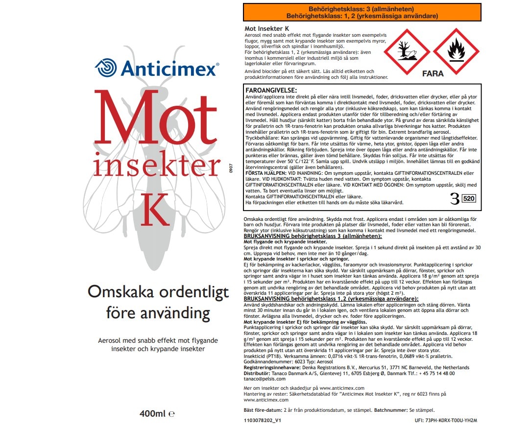 Insektsspray Anticimex mot insekter K