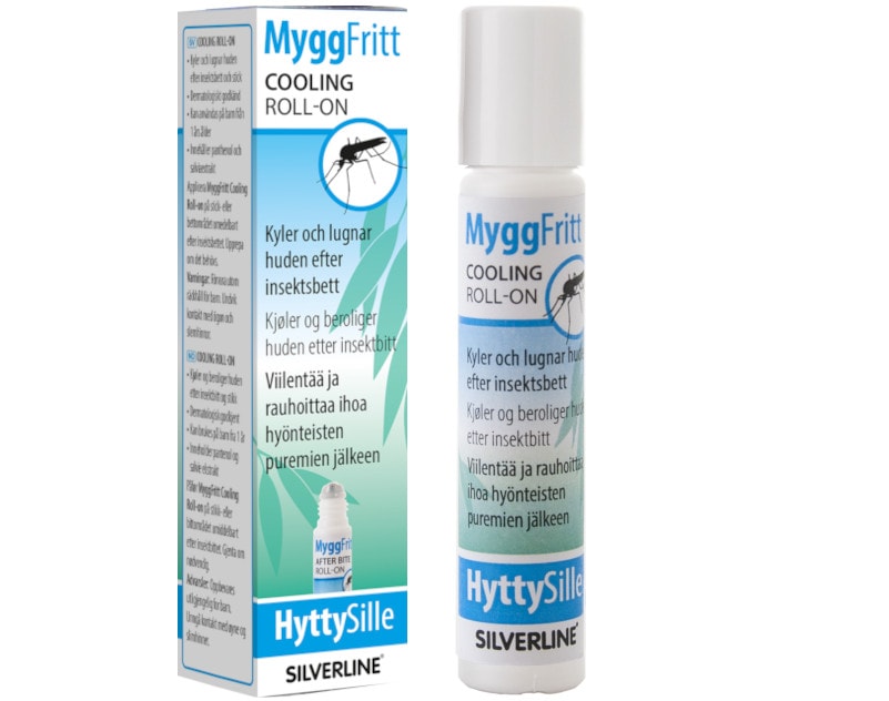 MyggFritt Cooling roll-on är en produkt för att minska besväret från bett som ger klåda. Kyler och lugnar huden efter ett insektsbett