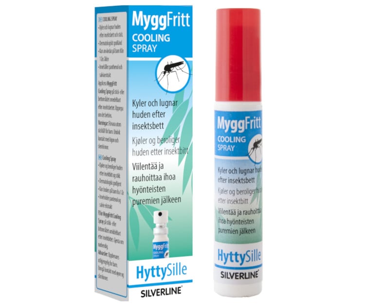MyggFritt Cooling spray är en produkt för att minska besväret från bett som ger klåda. Produkten är lätt att ta med sig och är en spray som gör den lätt och snabb att använda.