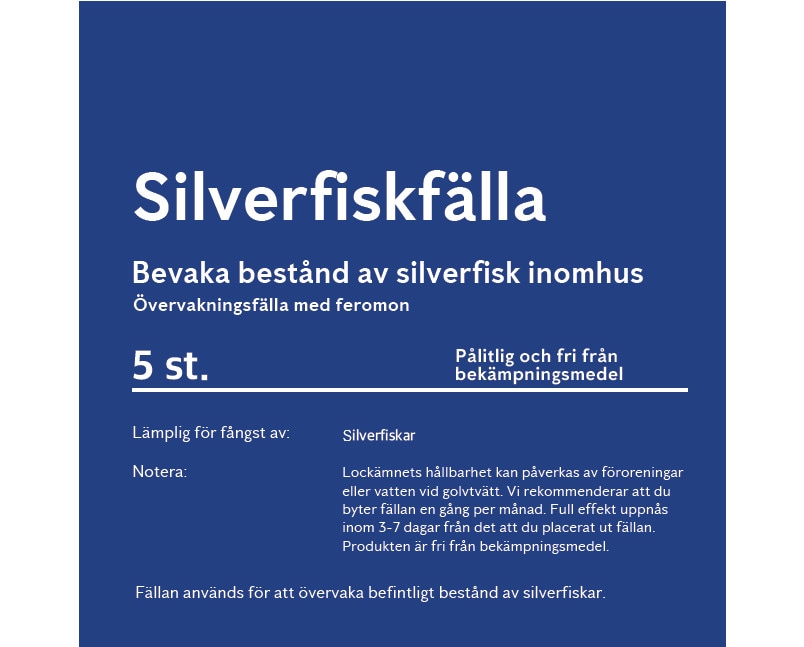 En effektiv klisterfälla mot Silverfisk. Silverfiskfälla är en klisterfälla utan bekämpningsmedel för användning inomhus. - 2